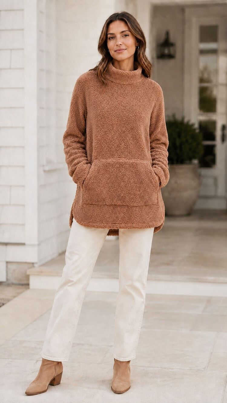 NWT Haven Well Within Womens Sherpa Fleece Funnel Neck sweatshirt, $100